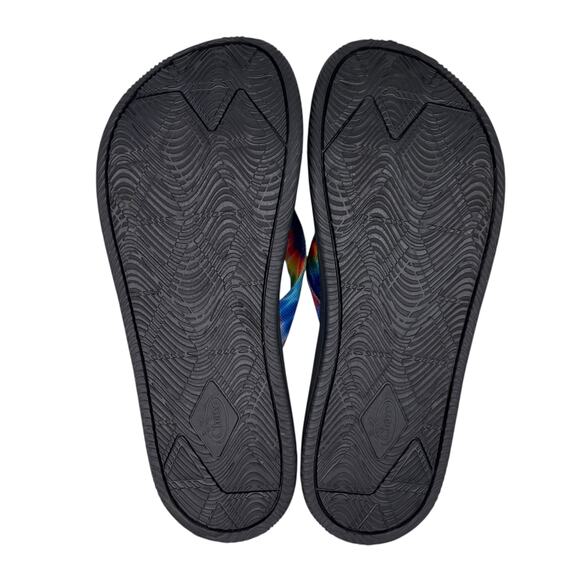 Chaco Mens Flip Flop Sandals 11 Tie Dye Rainbow - Picture 9 of 10